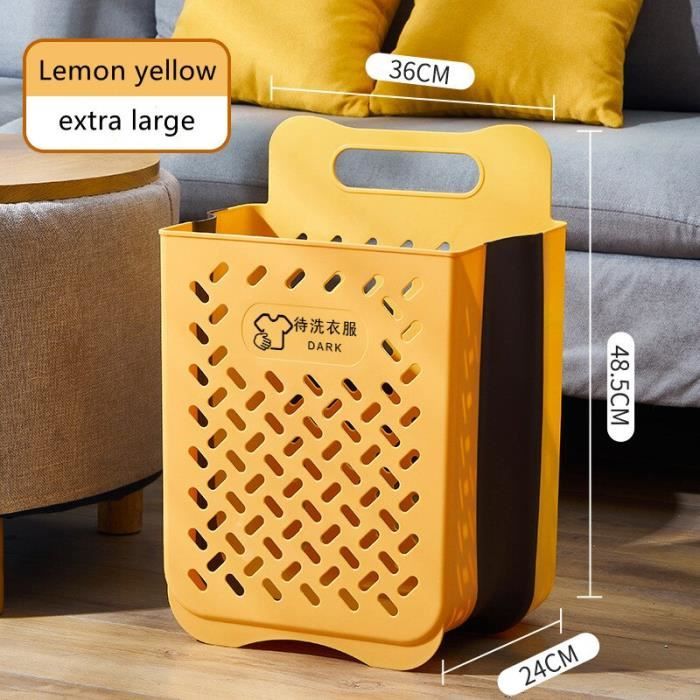 Lot De 2 Paniers à Linge à Suspendre, Grande Capacité, Panier à Linge Pliable Avec Couvercle Panier A Linge Sale A Fixer Au Mur Sac A Linge Suspendu Pour Salle De Bain Dortoir