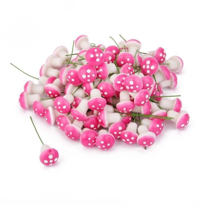 40 pièces Mini Champignons en Résine, Mini Champignons Rouge Ornement
