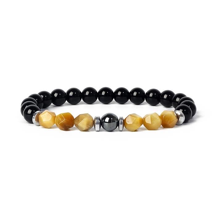 Bracelet Perles Oeil De Tigre Et Bouddha Sur Mesure - Fait Main, Neuf, Sans Fermoir