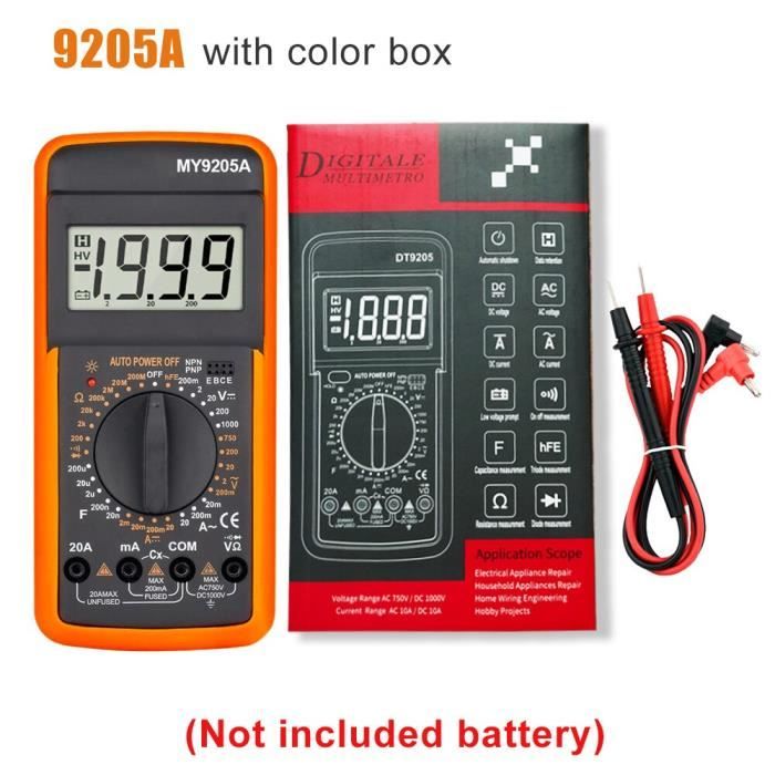 Multimètre Numérique Wowfast – Testeur Électrique Portable LCD Rétroéclairé AC/DC Tension Courant Résistance