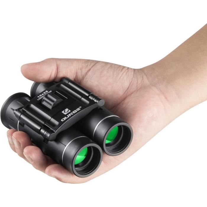 Jumelles Compactes Zoom 8x22 - Mini Télescope Pliable - Noir - Observation