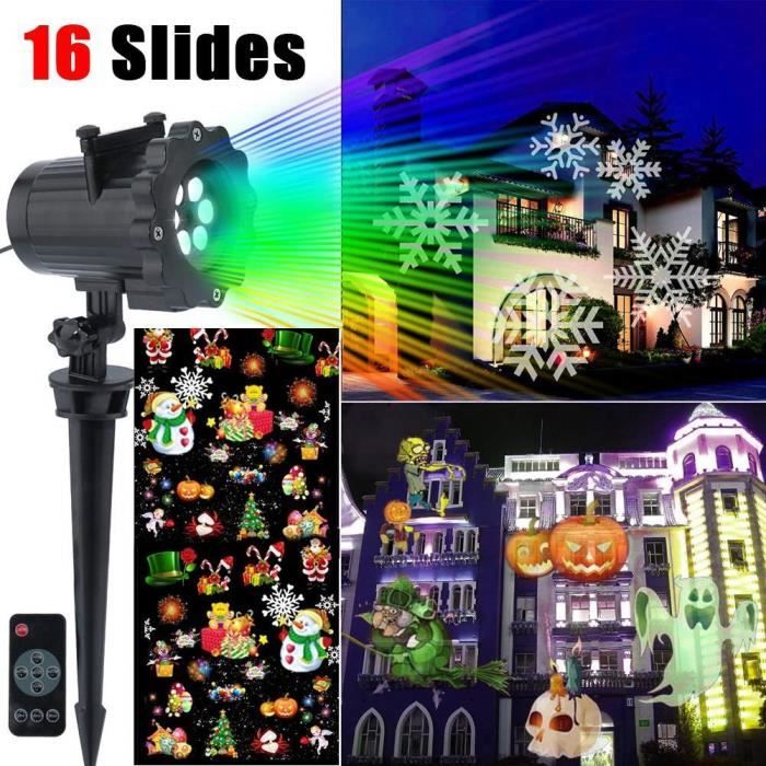 Projecteur Noël Extérieur LED Flocons De Neige Dynamiques – Étanche IP44, Portée 10m, Noël Jardin Maison