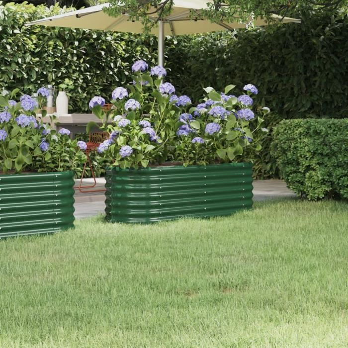 Jardinière Surélevée En Acier Enduit Anthracite – Grand Format 620x80x36 Cm | Pour Potager, Balcon, Terrasse | Résistante Aux Intempéries - 5