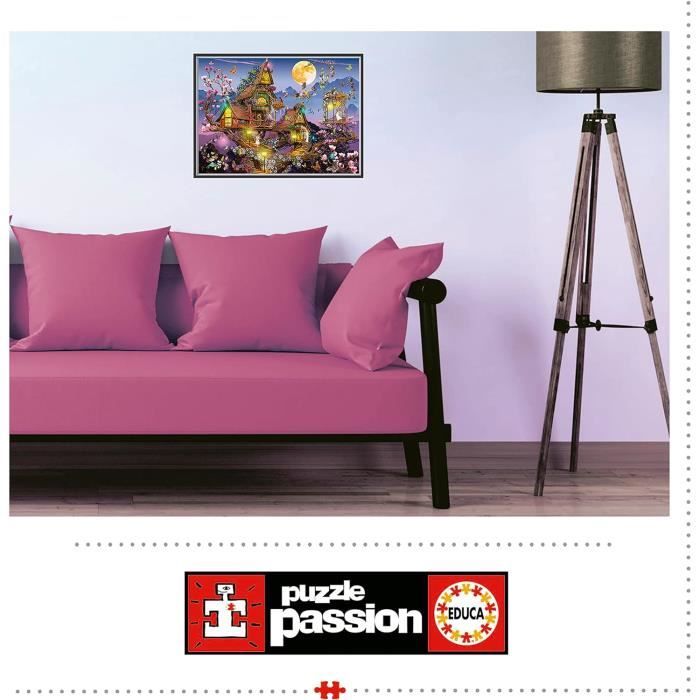 Educa Puzzle Maison De Fée 500 Pièces – 48x34 Cm – Colle Fix Incluse – Dès 11 Ans – Carton Recyclé