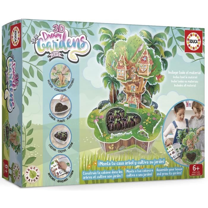 Jeu de construction et de création - EDUCA - 3D Dream Gardens 2In1 - Cabanne Sur L'Arbre