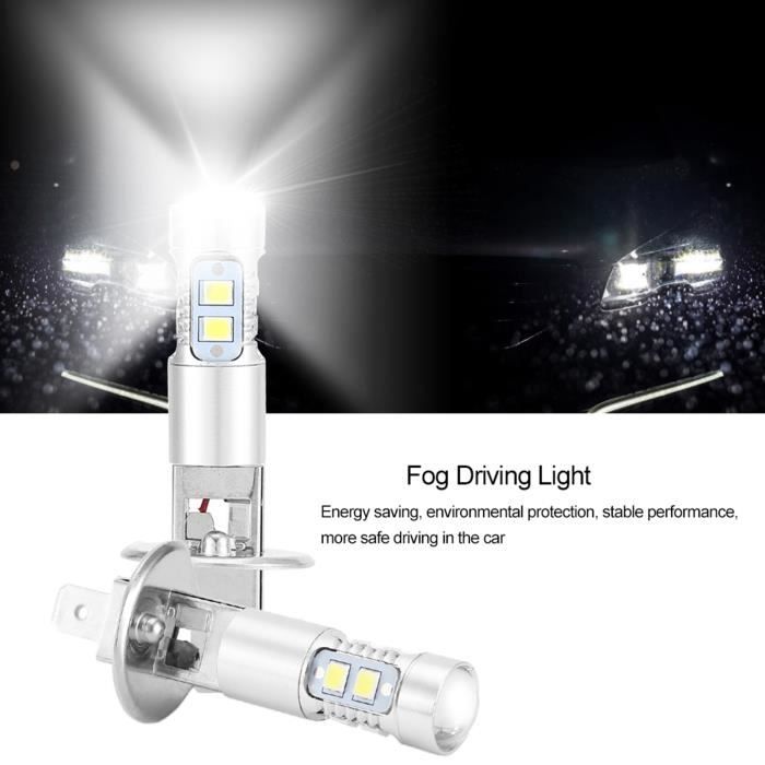 2x H1 6000K Super Blanc 100W LED Kit d'ampoules de Phare Feu de Brouillard  de Voiture - Cdiscount Auto