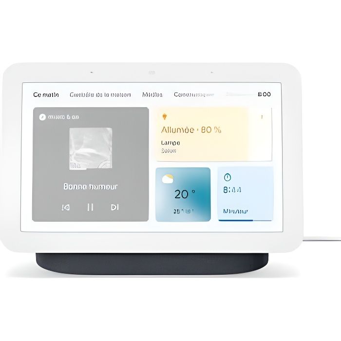 Enceinte intelligente sans fil Bluetooth et Wi-Fi Google Nest Hub 2è génération avec écran connecté Charbon - GOOGLE