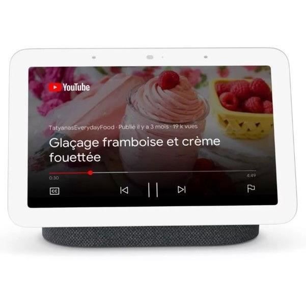 Enceinte intelligente sans fil Bluetooth et Wi-Fi Google Nest Hub 2è génération avec écran connecté Charbon - GOOGLE