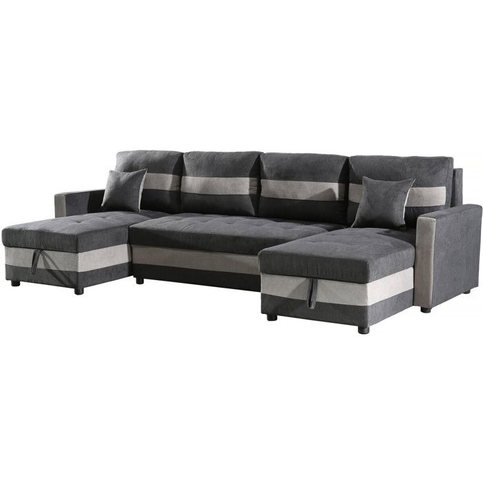 Canapé d'angle réversible convertible coffre de rangement en