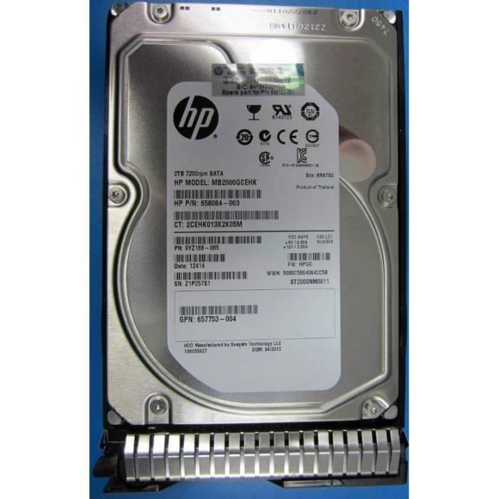 Disque dur - HP - 2TB - 3.5 - 7200 tr/min - SATA 6Gb/s