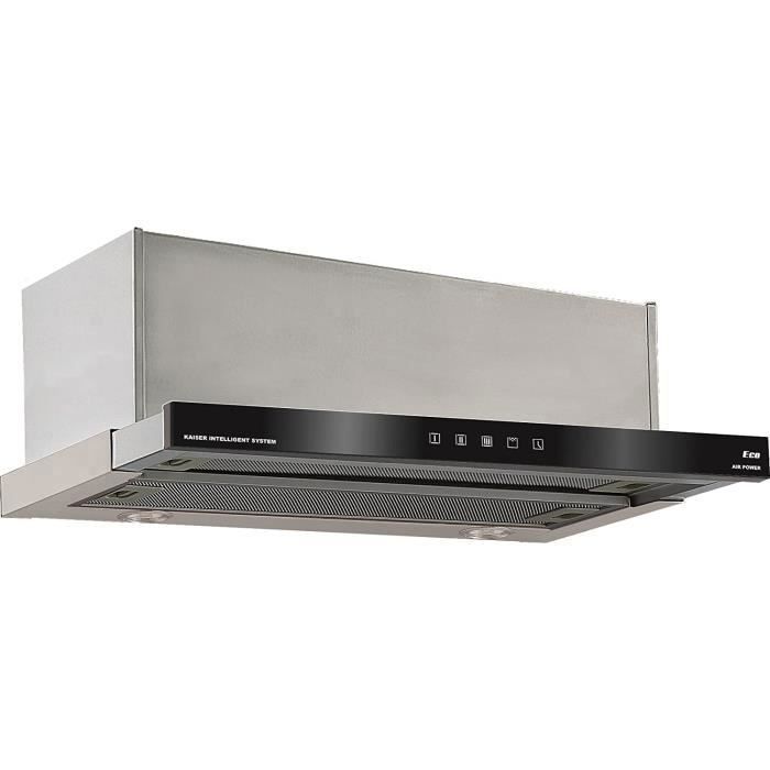 Kaiser Hotte télescopique encastrable 60cm EA 644 Hotte aspirante Verre noir•TouchControl•ClasseA•groupe filtrant intégré 910m³/h