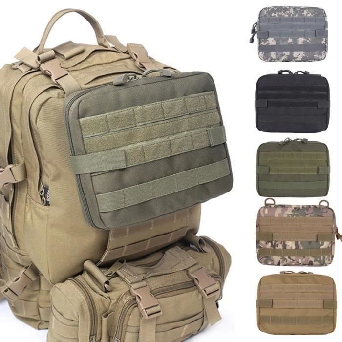 Sac De Poche Tactique Molle – EDC – Ceinture De Chasse Ou Rando – Oxford Noir