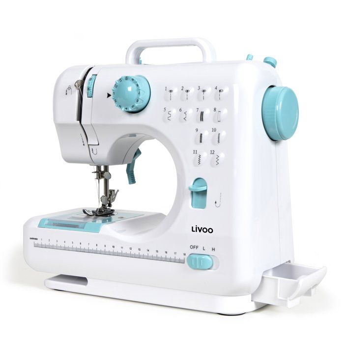 Machine à coudre portable LIVOO DOM547B 12 points de couture Double vitesse Enfilage assisté