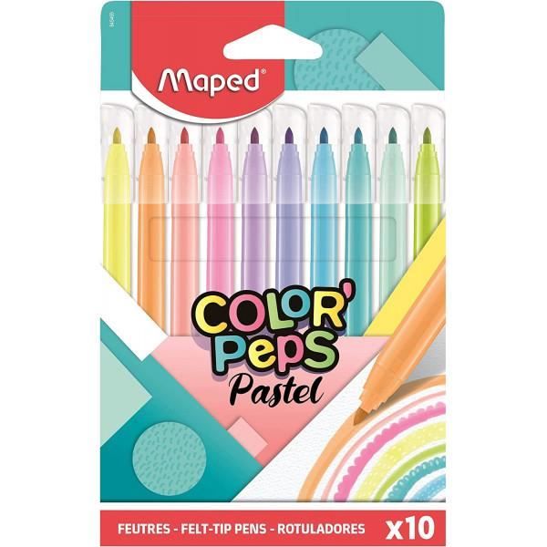 10 feutres de coloriage - Couleurs pastel - Maped - Color'Peps