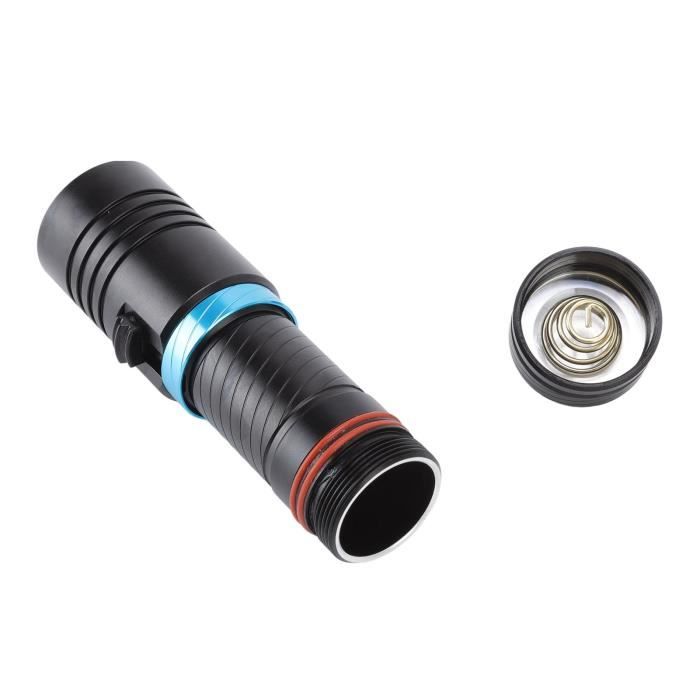 MODOAO Lampe de poche de plongée professionnelle LED (avec pince à stylo) étanche Lampe torche longue portée sous l'eau nuit professionnelle plongée