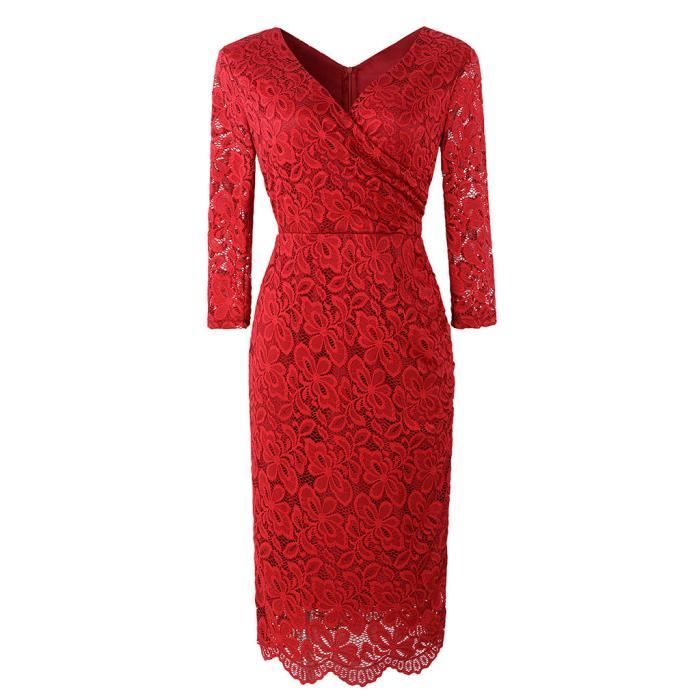 robe a dentelle rouge