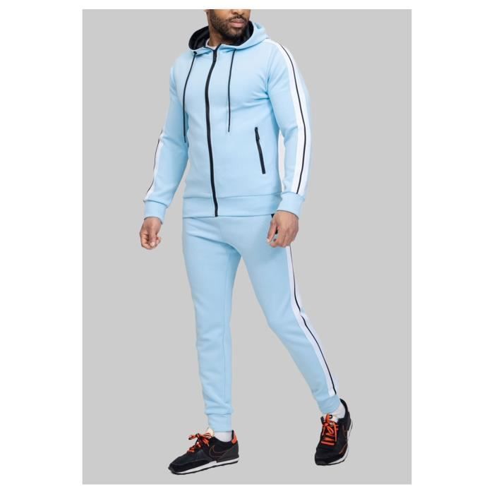 Ensemble Jogging - Ciel - Homme - Veste Zippée - Pantalon Élastique - 100% Polyester Ensemble Jogging - Ciel - Homme - Veste Zippée - Pantalon Élastique - 100% Polyester