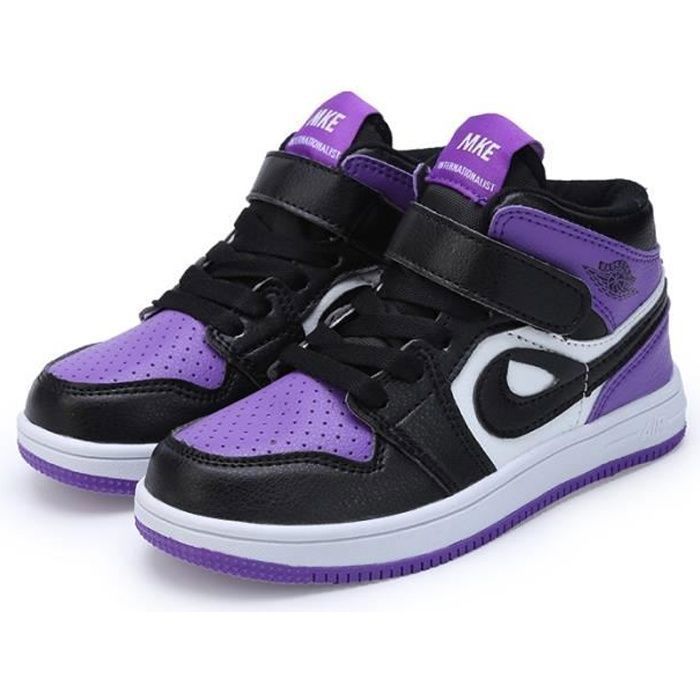 BASKET Mixte - Baskets montantes décontractées pour enfants - Violet WX™  Violet - Cdiscount Chaussures