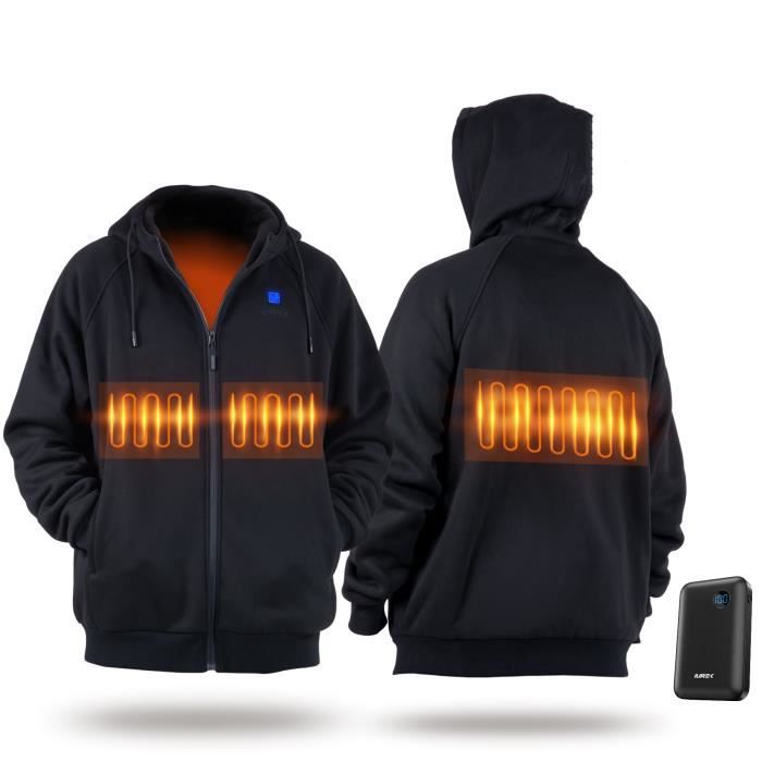 DEWBU Veste chauffante avec batterie 12V Manteau chauffant