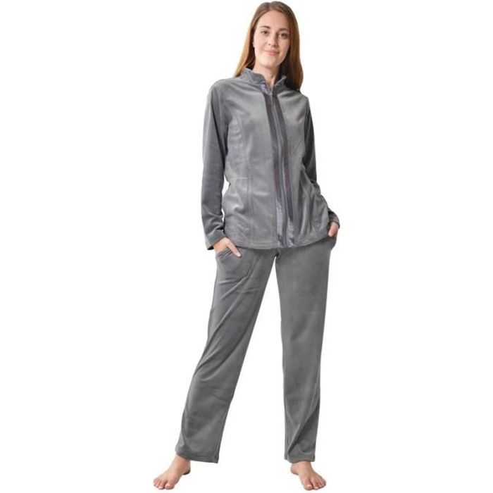 Ensemble Survêtement Femme RAIKOU Velours Sportswear Mélange Gris - Yoga -  Manches longues - Respirant Mélange gris - Cdiscount Sport