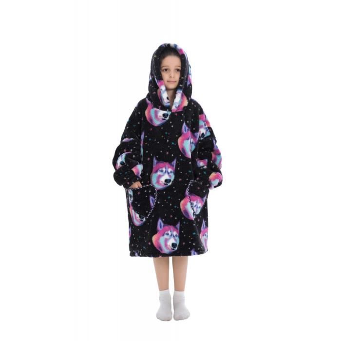 Sweat Couverture Oversize Géant - Noir - Micropolaire Ultra Doux