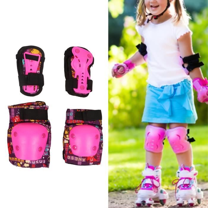 Stillcool® Kit de Protège-genoux enfants protection 3 en 1 Coudes Poignets  PR adolescent de 4 à 16 ans ROSE - Cdiscount Sport
