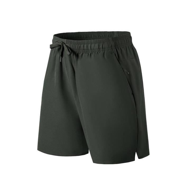 Short de Sport Homme Séchage Rapide - Marque - Modèle - Vert militaire - Fitness - Multisport