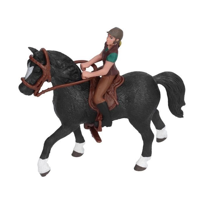 Figurine Cheval Blanc Avec Cavalier Et Selle – Modèle Réaliste En PVC 13 Cm – Décoration Et Cadeau Enfant