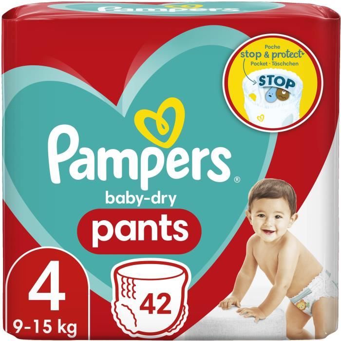 Couches-culottes PAMPERS Baby-Dry Pants Taille 4 - 42 couches - Cdiscount  Puériculture & Eveil bébé