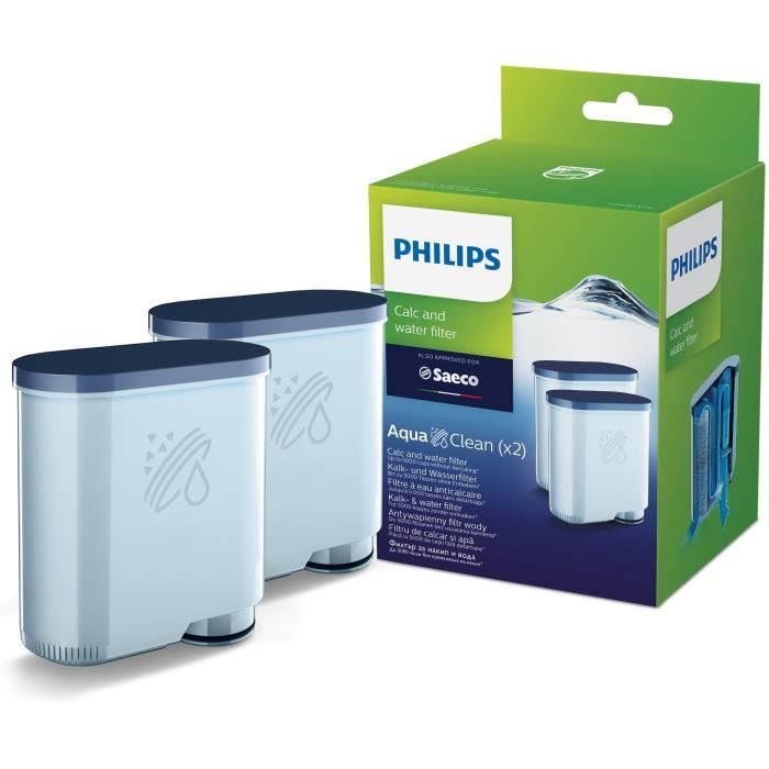 Filtre machine à café - PHILIPS - CA6903/20 - filtre eau et calcaire aquaclean compatible cafetières Philips & Saeco - x2 (6 mois)