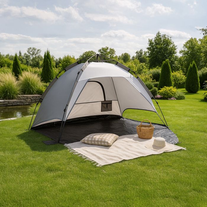 Tente Camouflage SUTTER Quick Up – 140x140 Cm, Montage 60s, Moustiquaires, Pour 2 Personnes, Poids 5,9 Kg, Sac De Transport Inclus