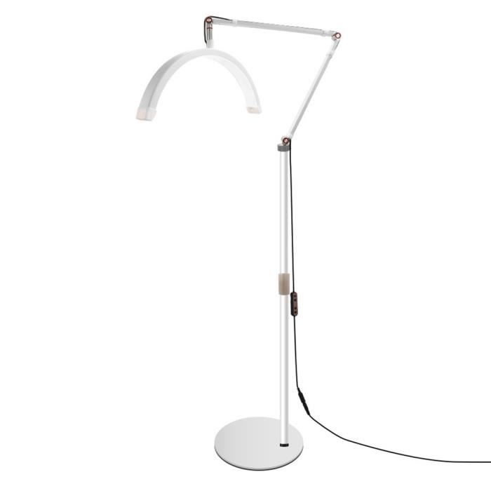 Lampe de beauté - PRUMYA - Modèle demi-lune - 20W - 3000K-6000K - Support téléphone rotatif