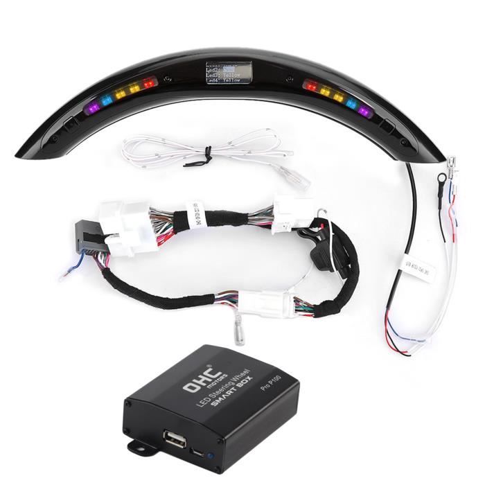 Qiilu Affichage du volant Steering Wheel LED Display, ABS Material LED Display with Intelligent Module Kit Universal auto volant
