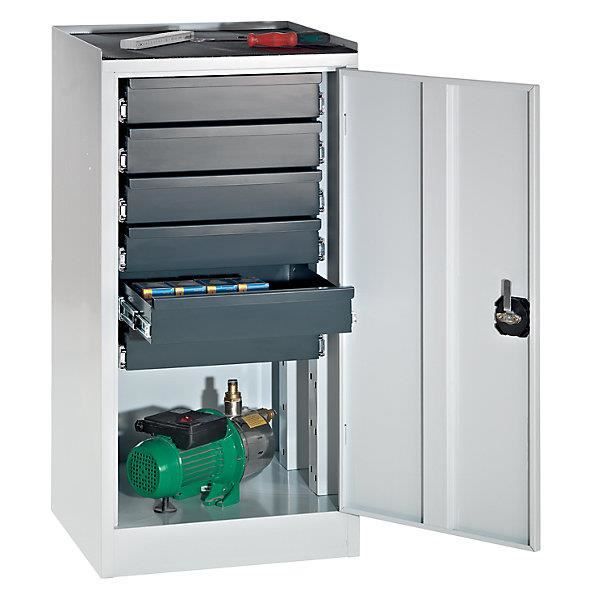 QUIPO Armoire de service à outils - 6 tiroirs porte gris ...