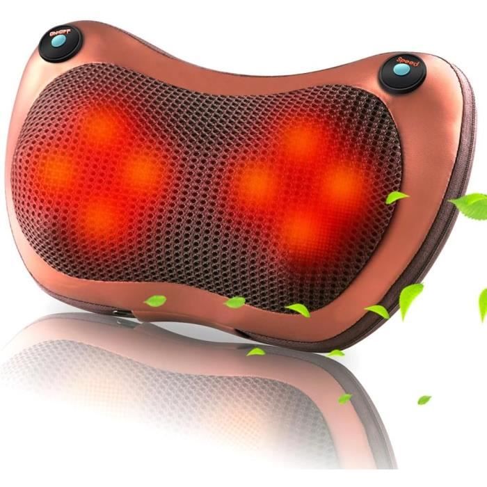 Coussin De Massage MalTec - Dos, Cou, Corps - Chauffant Shiatsu, 2 Têtes
