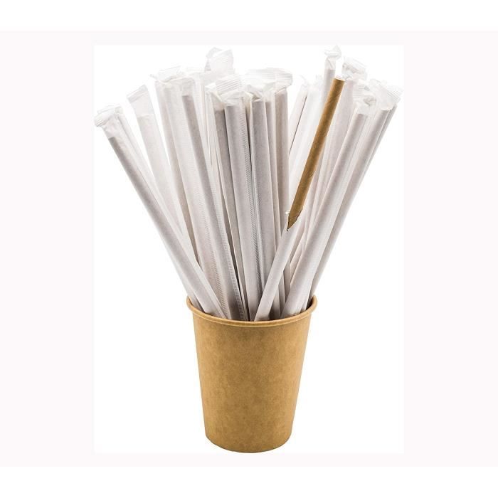 Lot De 250 Pailles En Papier Multicolores - 20 Cm - Biodégradables Et Flexibles Pour Fêtes Et Goûters - 12
