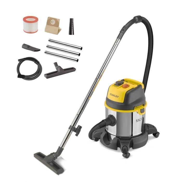 Aspirateur eau et poussière STANLEY Cuve inox 20 Prise électroportatif