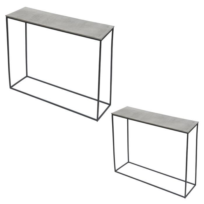 set de 2 consoles argent - table passion - contemporain - design - meuble d’entrée