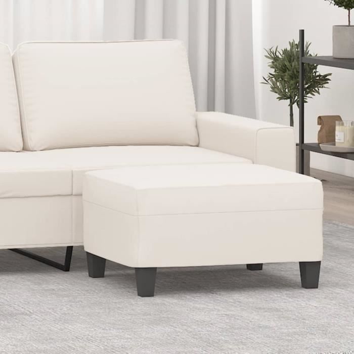 349366 vidaXL Repose-pied Beige 70x55x41 cm Tissu microfibre