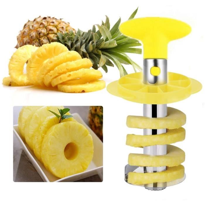Couteau à ananas, trancheuse et éplucheuse d'ananas, outil d'ananas en acier  inoxydable de haute qualité (jaune) - Cdiscount Maison