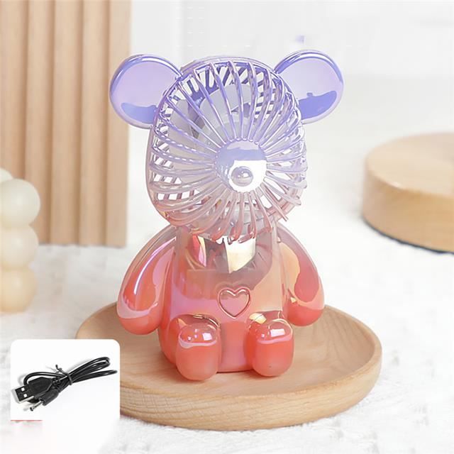 Ventilateur Poussette Lapin Mignon Clip 3 Vitesses Lumière - Rechargeable USB 360° Bébé