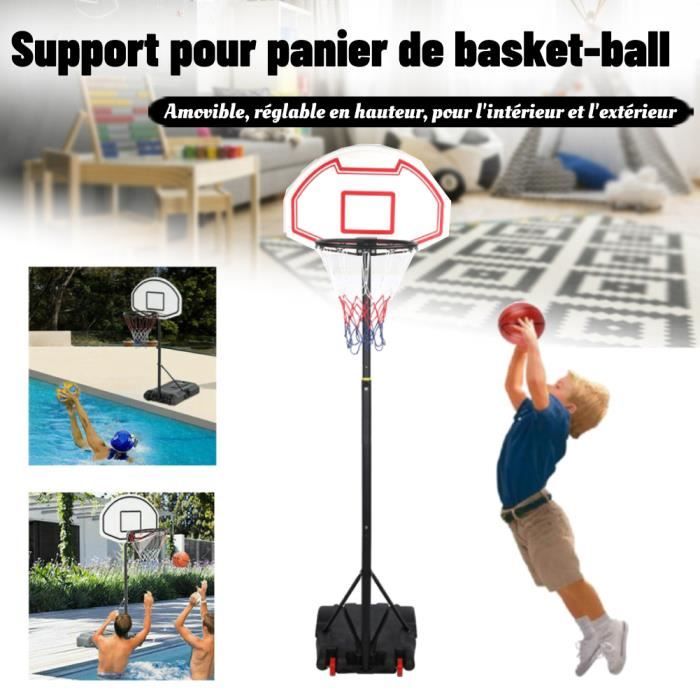 Panier De Basket Enfant TONZE Réglable 88-190 Cm - Avec Ballon & Filet | Intérieur Extérieur