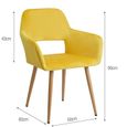 AKALNNY Lot de 2 Fauteuil de salon Chaise de salle à manger rembourrée en velours chaise de bureau scandinave jaune 50*60*90cm-1