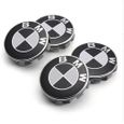 4 Logo BMW Noir et blanc 68mm Centre De Roue Cache Moyeu Jante emblème jantes insigne-1