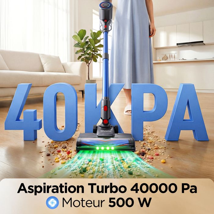 Aspirateur Balai Sans Fil VersLife S6PRO 4en1 – 2025, Blanc, 0,9L, 30W