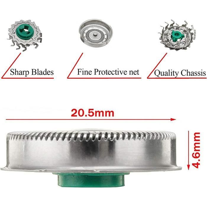Lot De 3 Têtes De Rechange SH90/72 Compatibles Philips Série 9000 - Argent - Neuf