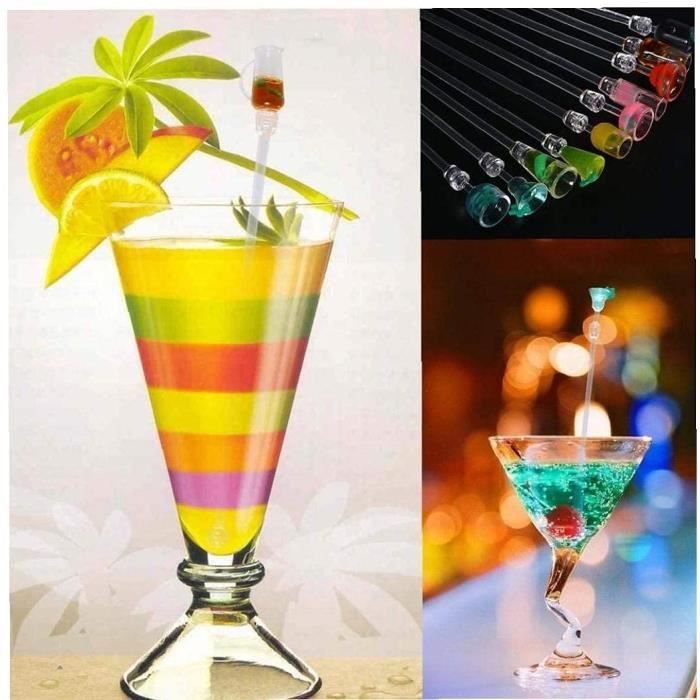 Weinsamkeit Bâtonnets de Cocktail, 10 Pièces Acrylique Agitateurs de  Cocktail Réutilisables Agitateurs de Boissons, Coloré Touillette Cocktail  pour Bar Party : : Cuisine et maison