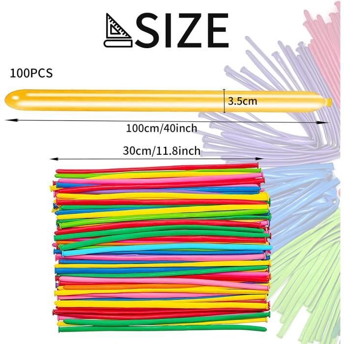 Kit Ballons De Modélisation Playtastic - 100 Ballons + Pompe - Multicolore - À Partir De 3 Ans