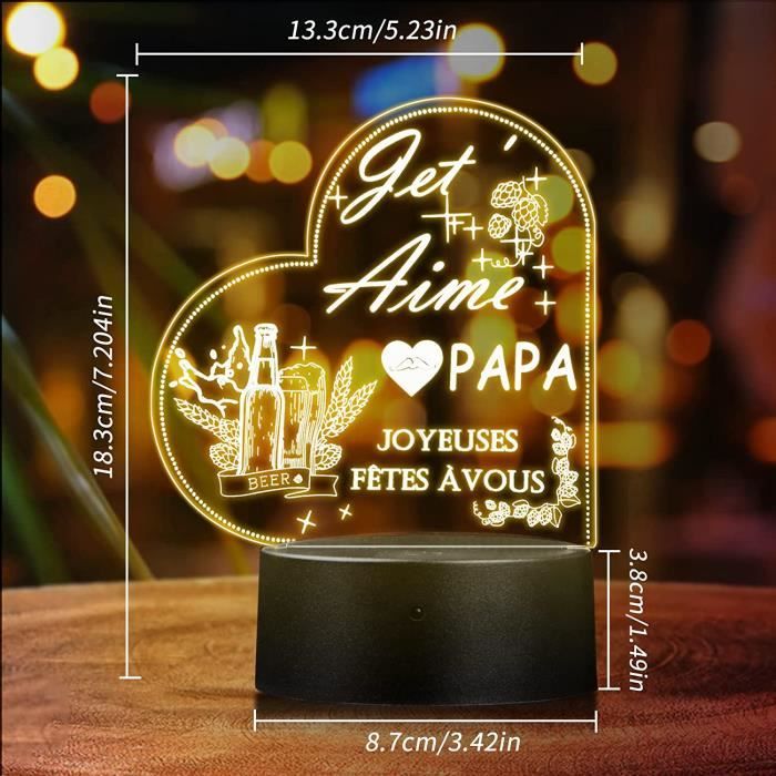 DPDP Lampe Personnalisée Cadeau Papa - Cadeau Personnalisé Homme