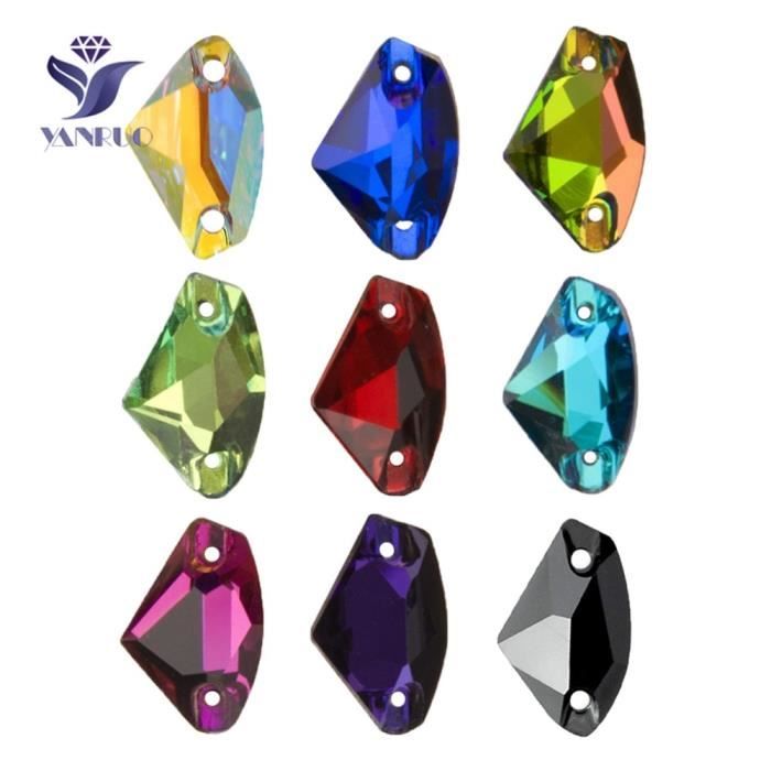 GIKPAX Lot de 6 boutons à coudre avec strass en forme de fleur en cristal - En alliage - Bleu roi